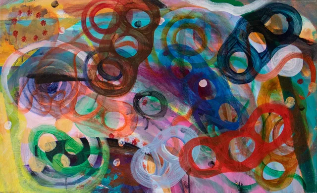Schilderij van Günther Borst: “Studie” (ronde vormen)