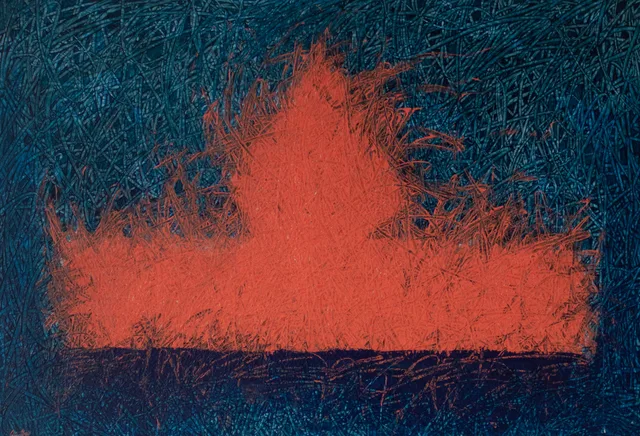 Schilderij van Günther Borst: Vuurgeest “Hiëroglyphen” (xiii)