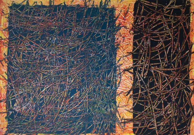 Schilderij van Günther Borst: “Hiëroglyphen” (ix)