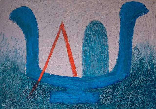 Schilderij van Günther Borst: “Hiëroglyphen” (xii)
