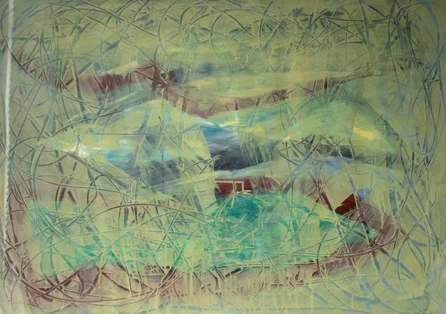 Schilderij van Günther Borst: “Serie acryl op papier” (x)