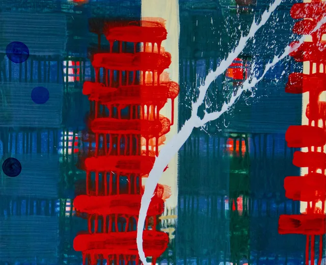 Schilderij van Günther Borst: “Druppelsporen” (xiii) (stapeling)