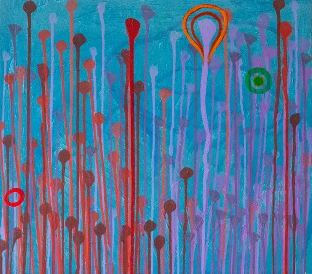 Schilderij van Günther Borst: “Druppelsporen” (iv)
