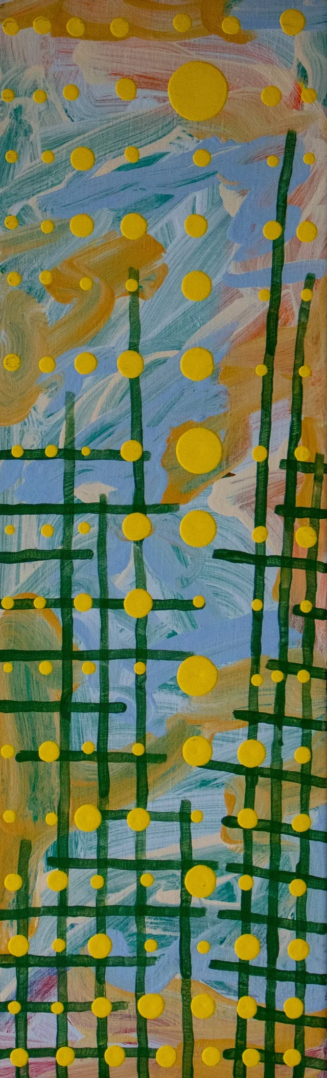 Schilderij van Günther Borst: “Ad infinitum” (i) (stippen + strepen)