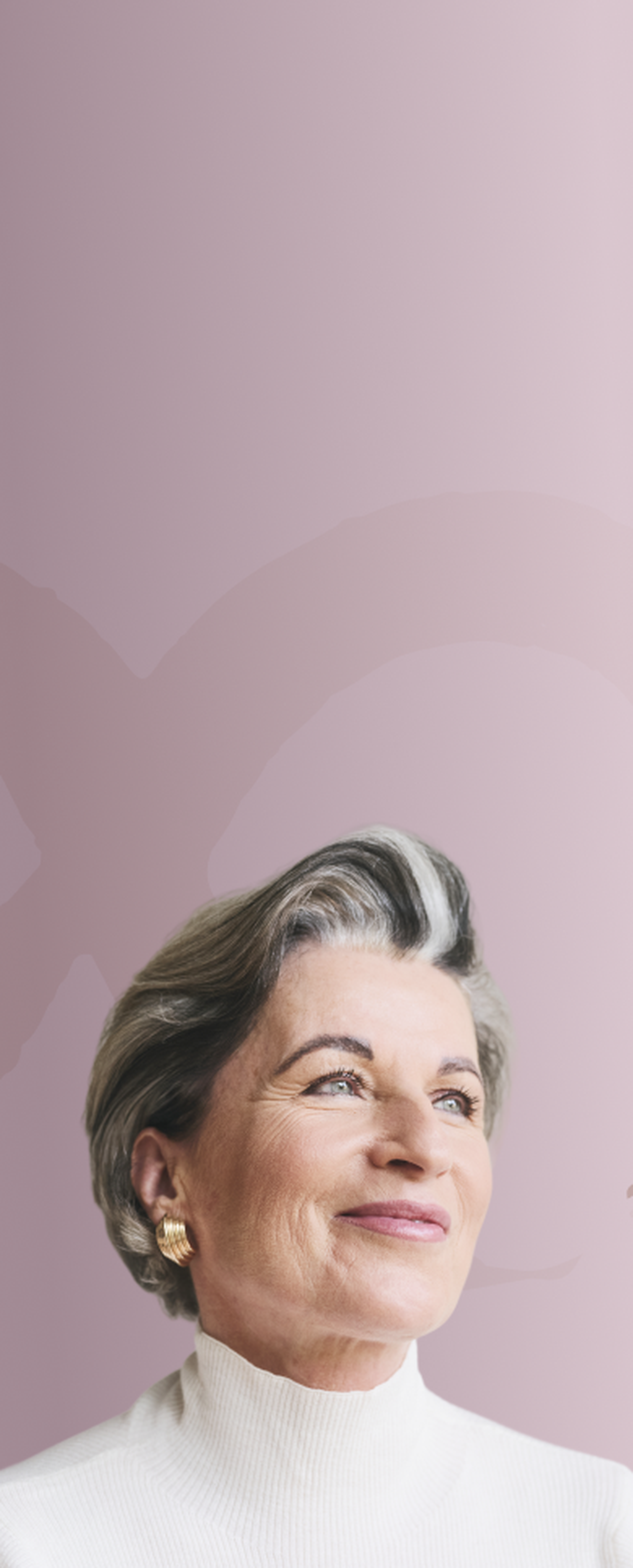 Mobile hero image with older woman for Time to Grow page