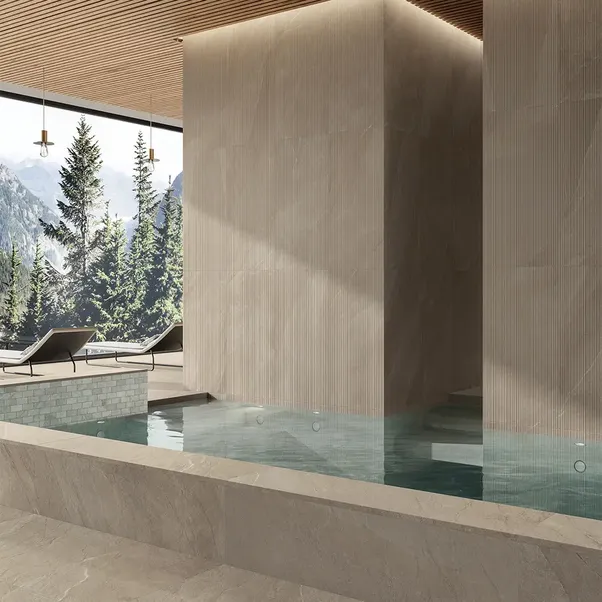 Italgraniti Serie Shale italgraniti shale taupe 600x1200 en 600x1200 ribbed en 300x1200 20mm spa verticale