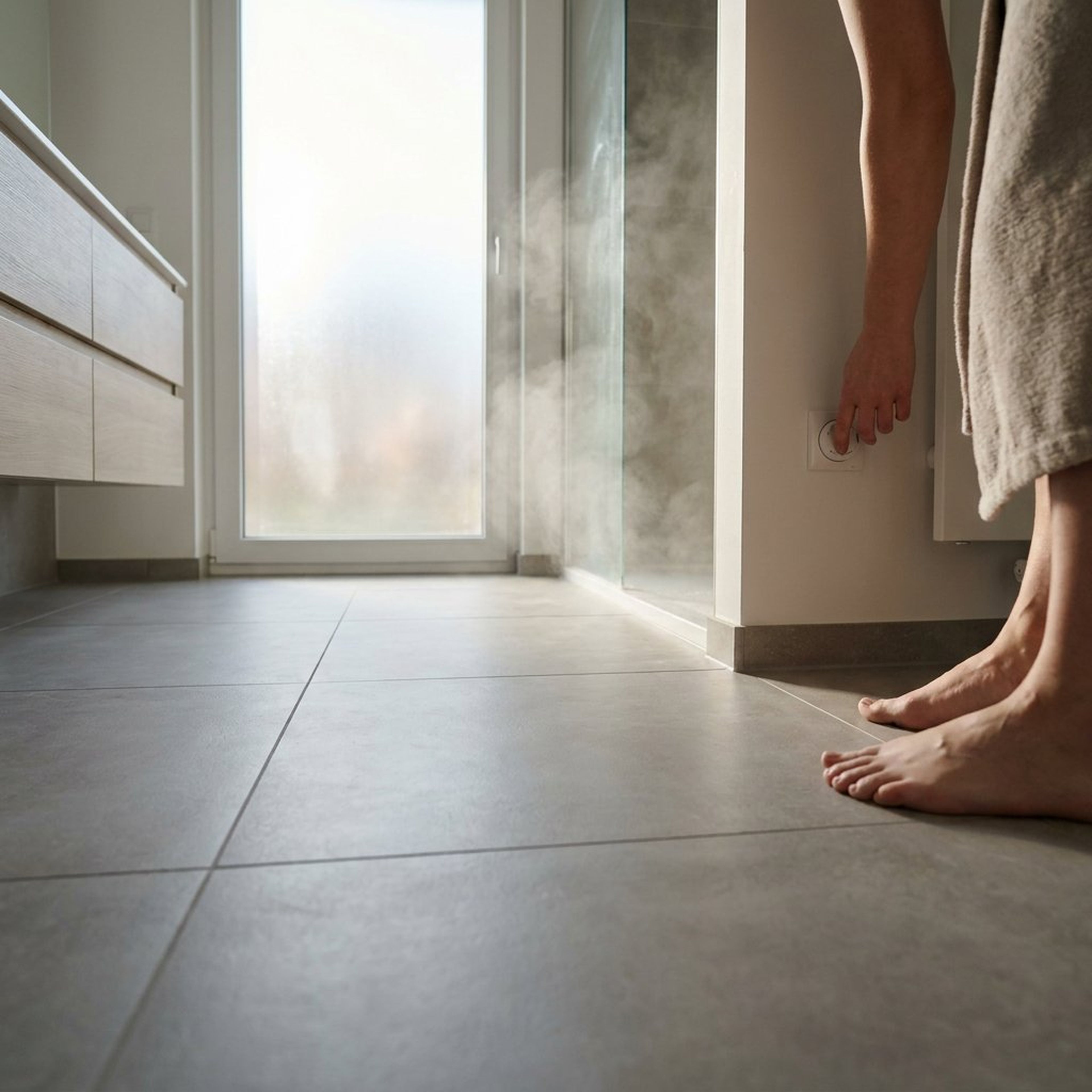 Vloerverwarming en badkamertegels – moderne badkamer met keramiek