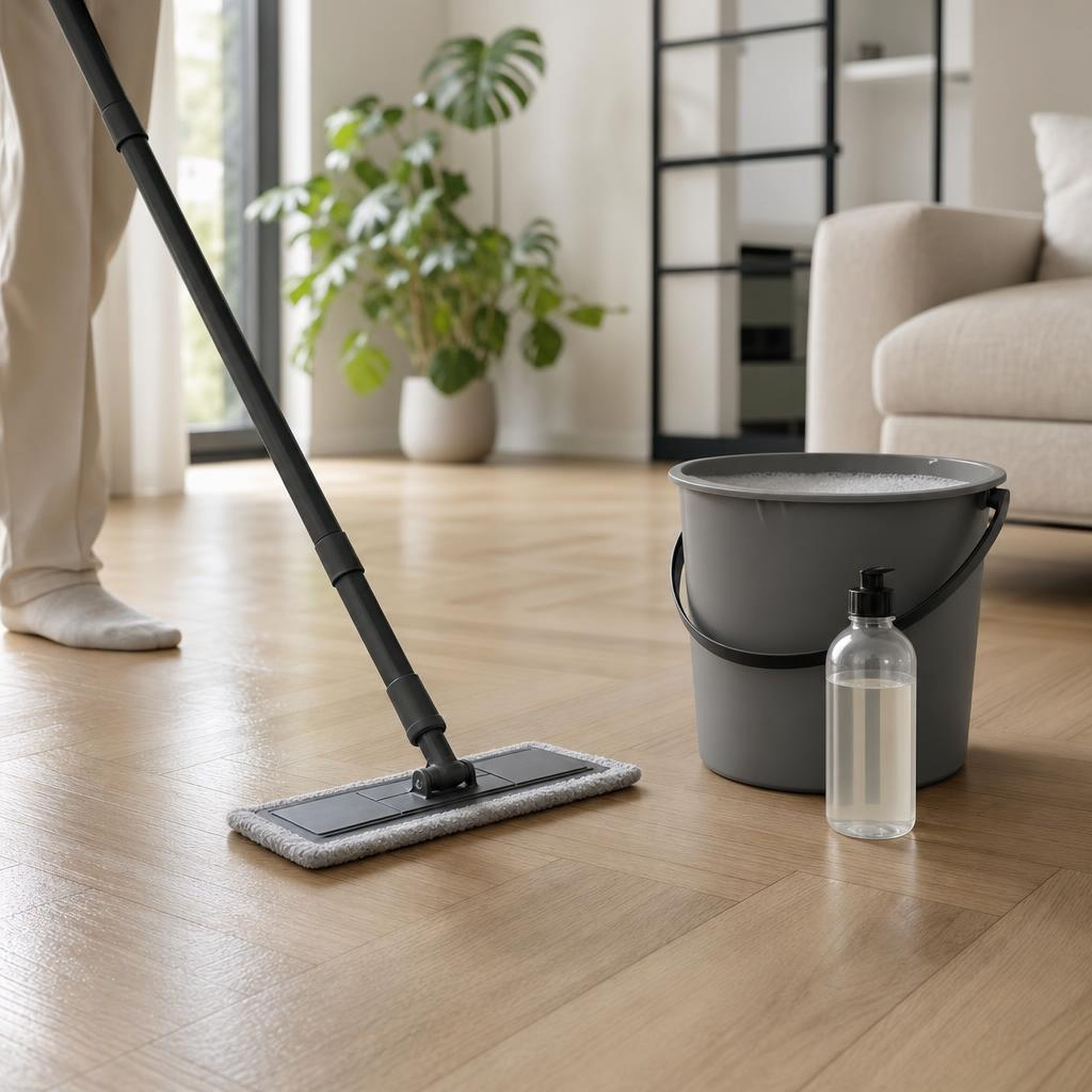 Waarmee mag je een pvc vloer dweilen in een modern interieur