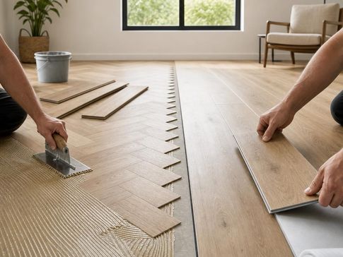 Klik PVC vs plak PVC – vergelijking in een ruimte