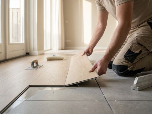 PVC vloer over tegels leggen – moderne woonkamer