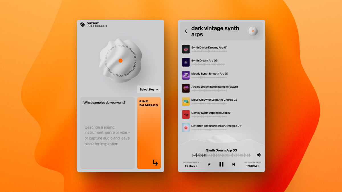Screenshot of Co-Producer, A plugin that listens to your DAW session and finds samples that fit