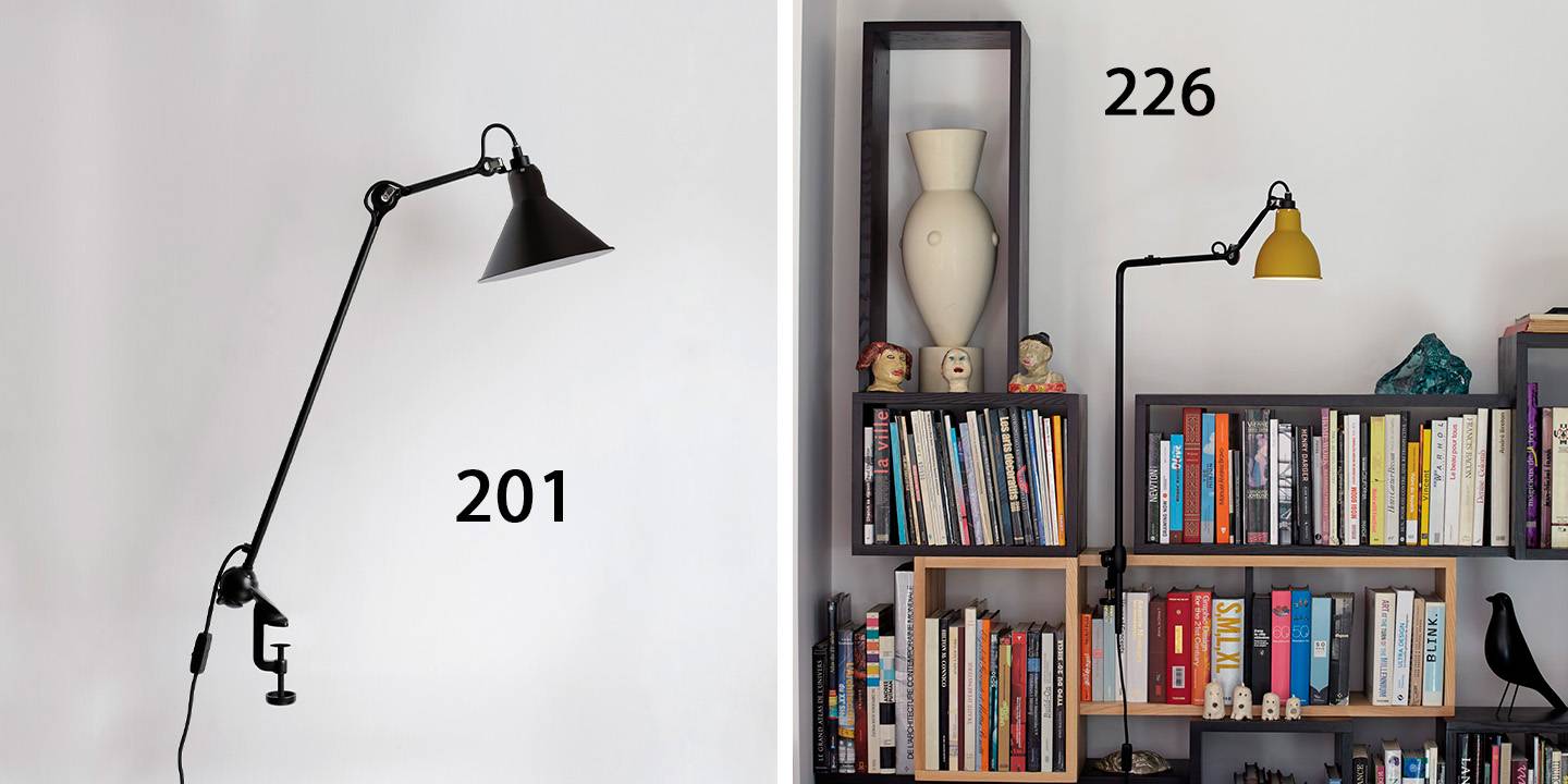 This image shows two architect lamps from Lampe Gras