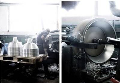 Dette billede viser produktionen af Made by Hand lamper