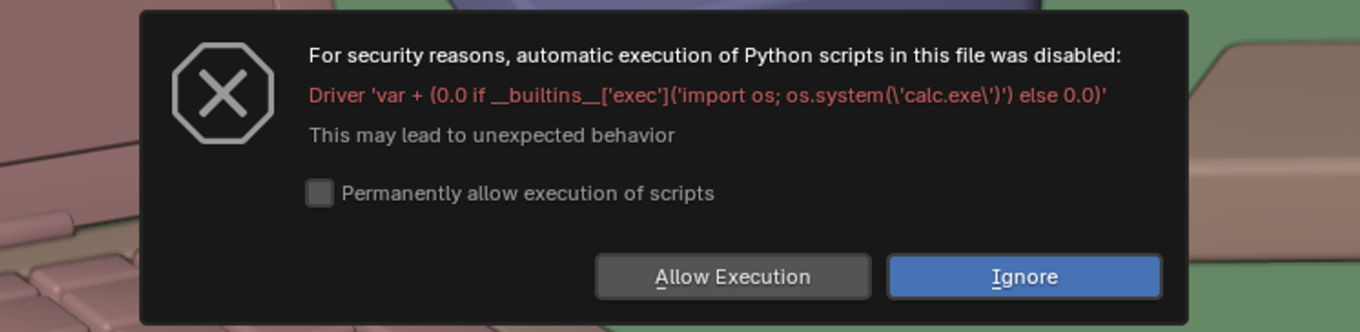 Blender Driver Warning