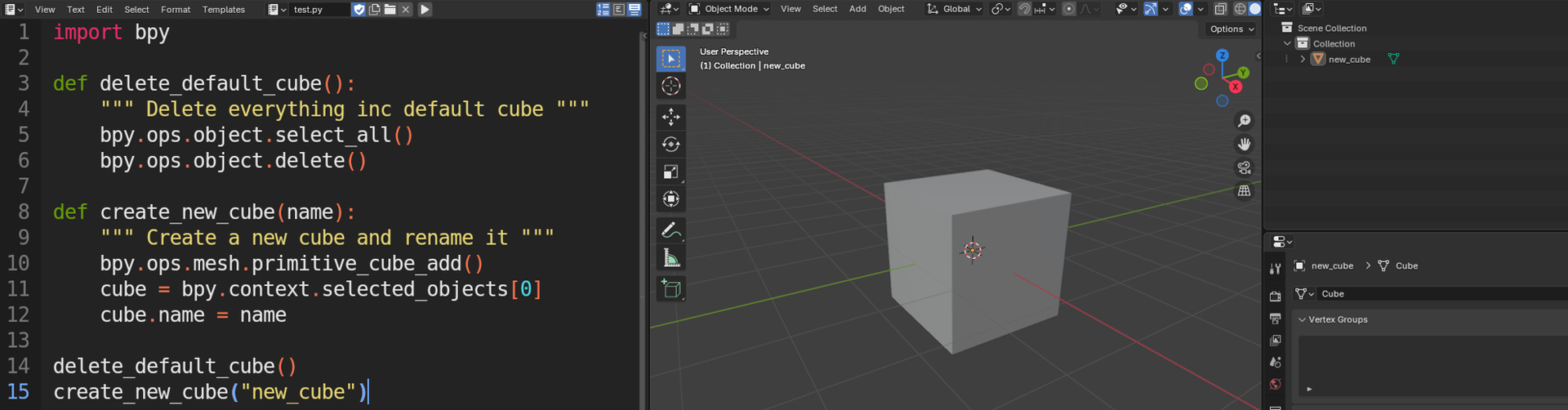 Basic Blender Python Script