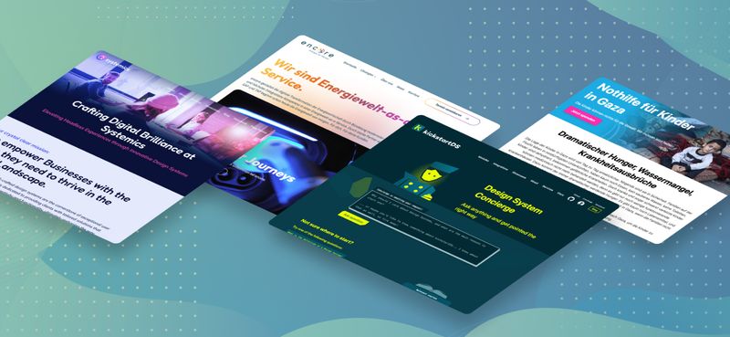 Verschiedene Screenshots von Projekte, die mit dem CMS Starter umgesetzt wurden