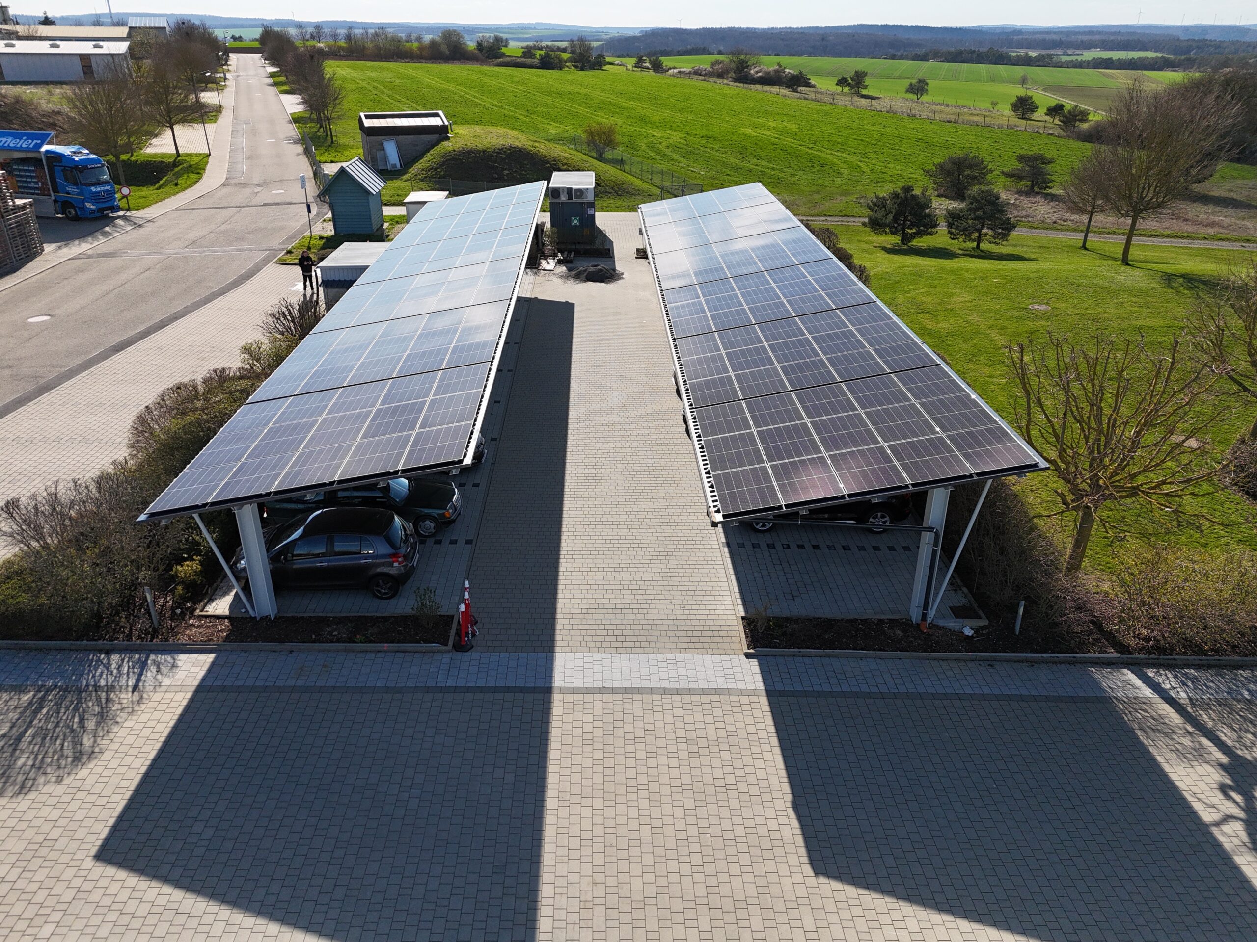 Solar panel carport at TecAlliance facility