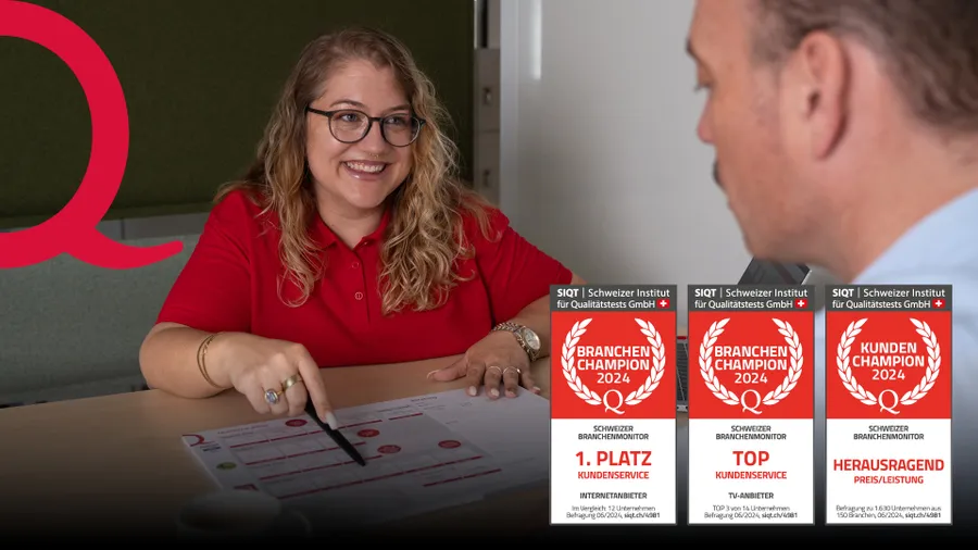Quickline wird zum vierten Mal in Folge als Internetanbieterin mit dem besten Kundenservice ausgezeichnet