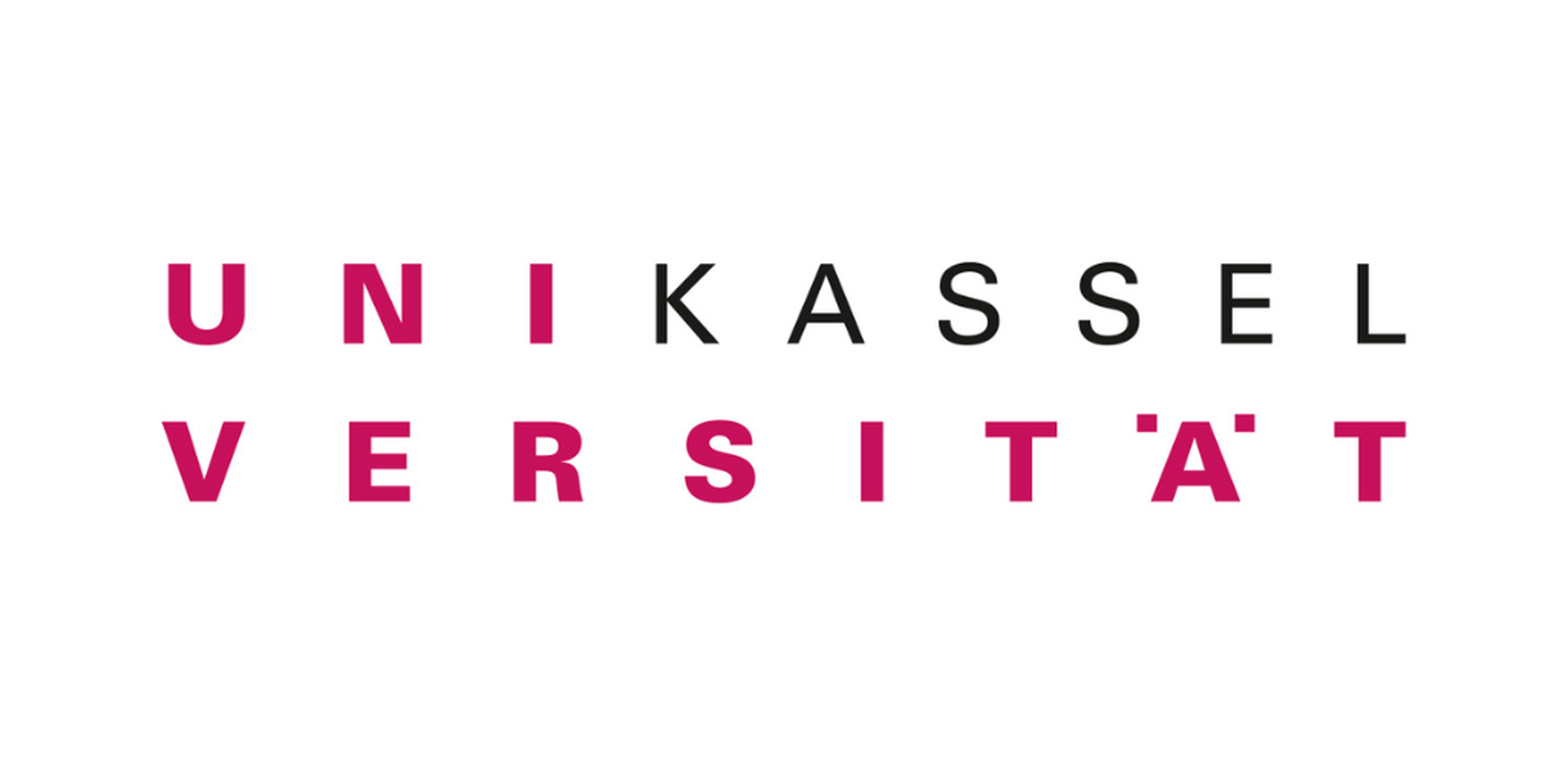 Logo of the University of Kassel with "UNI KASSEL VERSITÄT" in black and pink text on a white background.