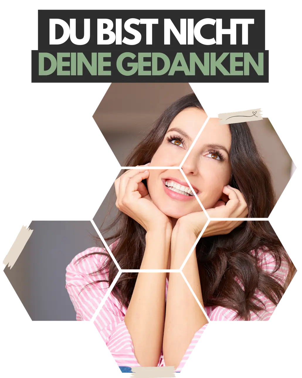 Lächelnde Frau mit positiver Ausstrahlung zur Gedankendistanzierung