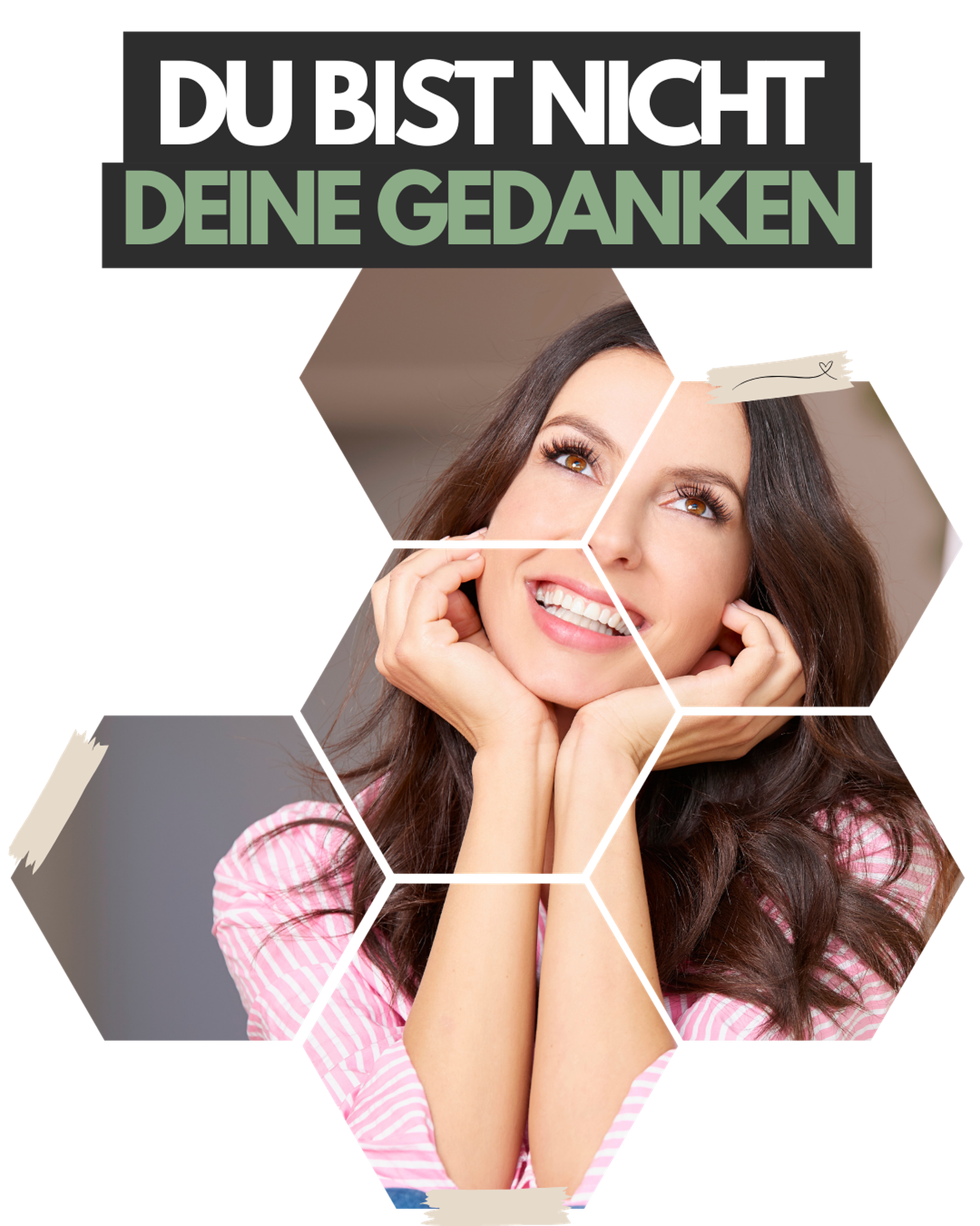 Lächelnde Frau mit positiver Ausstrahlung zur Gedankendistanzierung