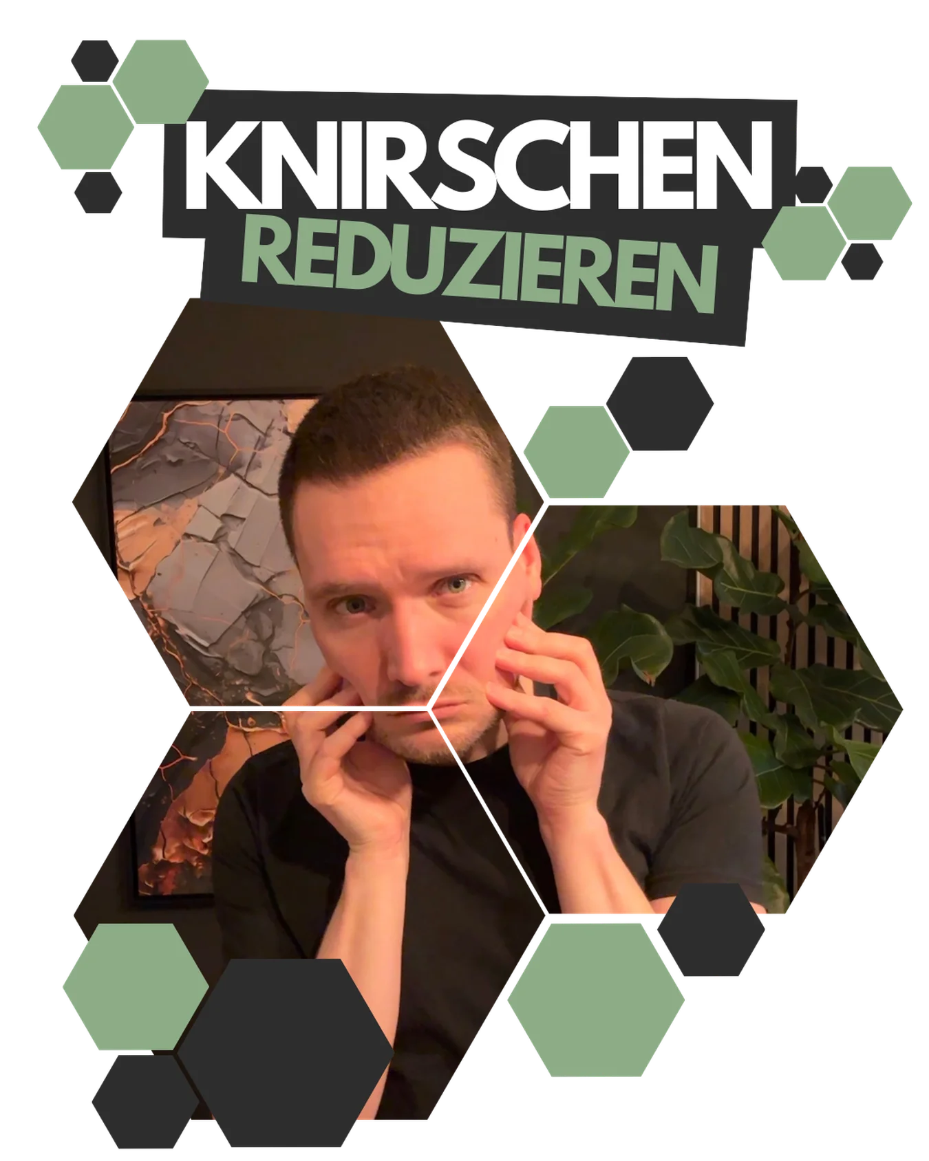 Johannes hält sich den Kiefer und schaut in die Kamera