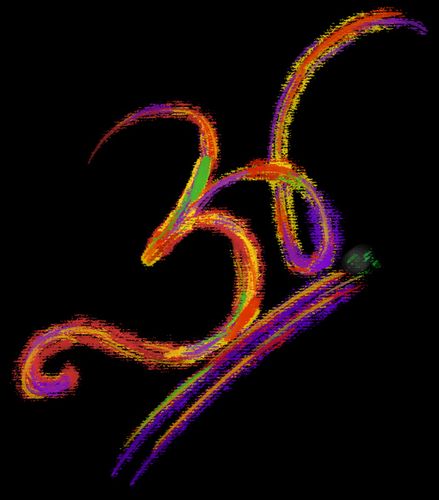 Multicoloured indian writing design