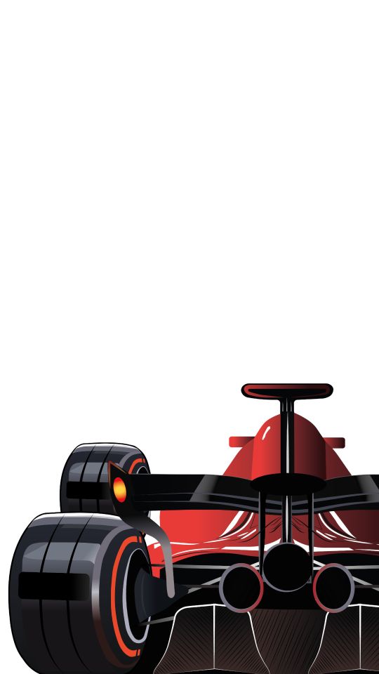 Illustration of rear of red F1 car