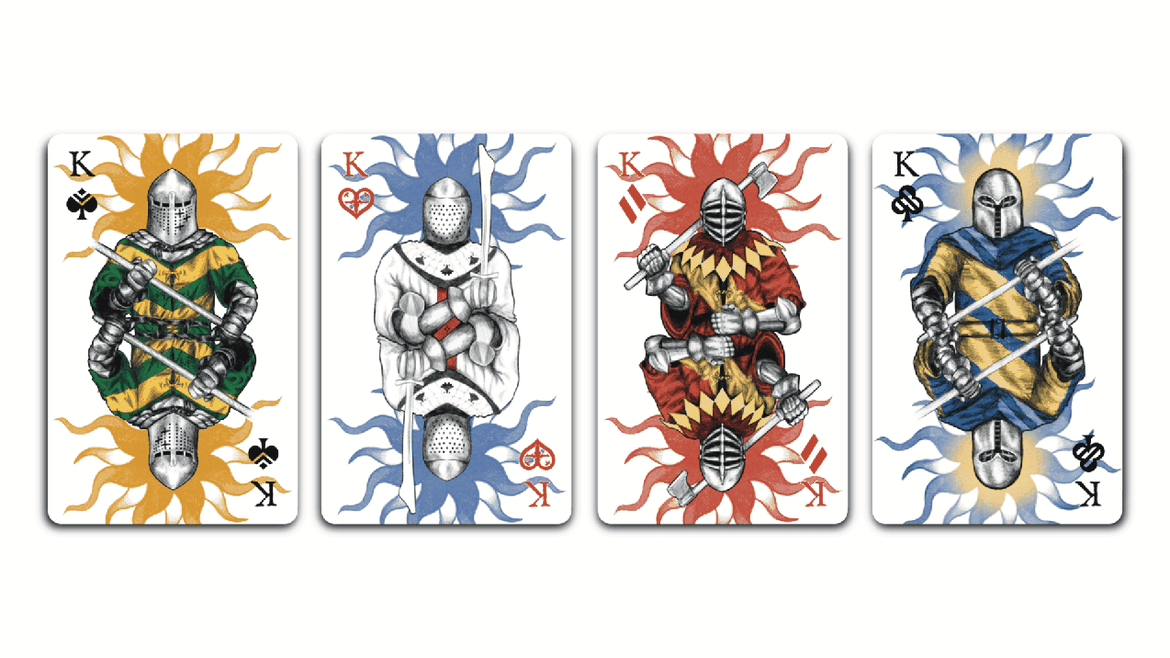 Illustration of four playing cards