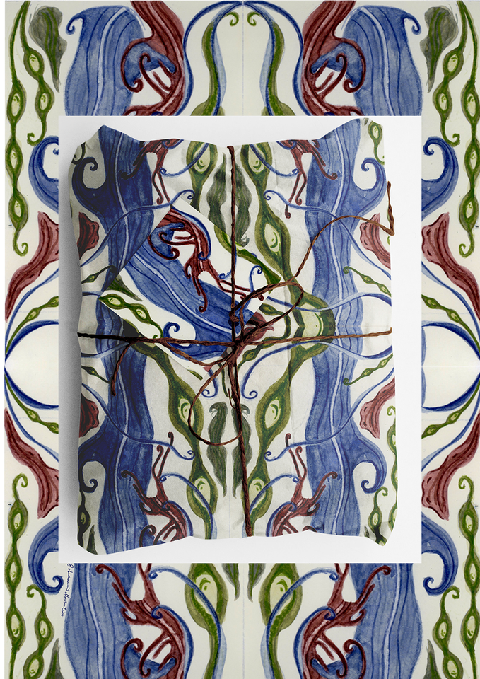 Illustration of a pattern with seaweed