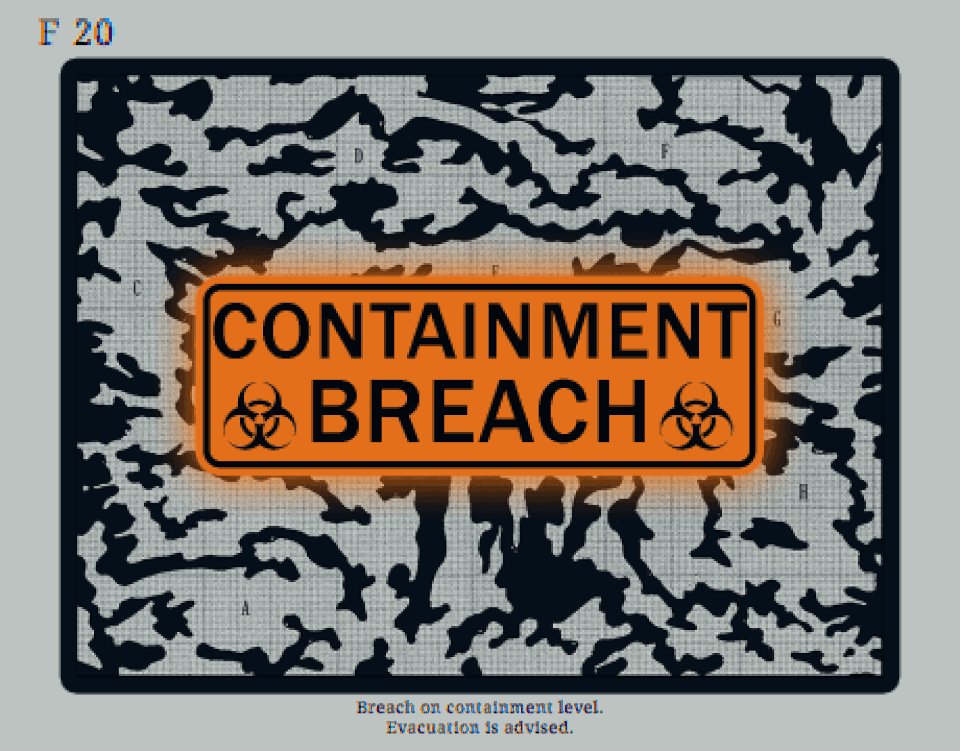 Gif of a sign that says Containment Breach