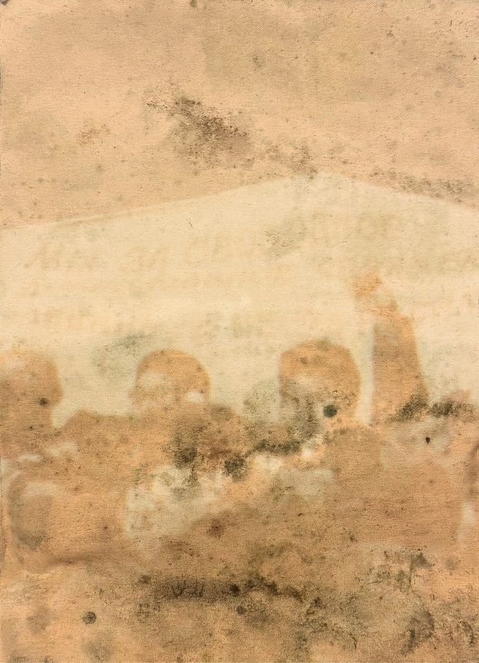 Faded sepia photo of protestors