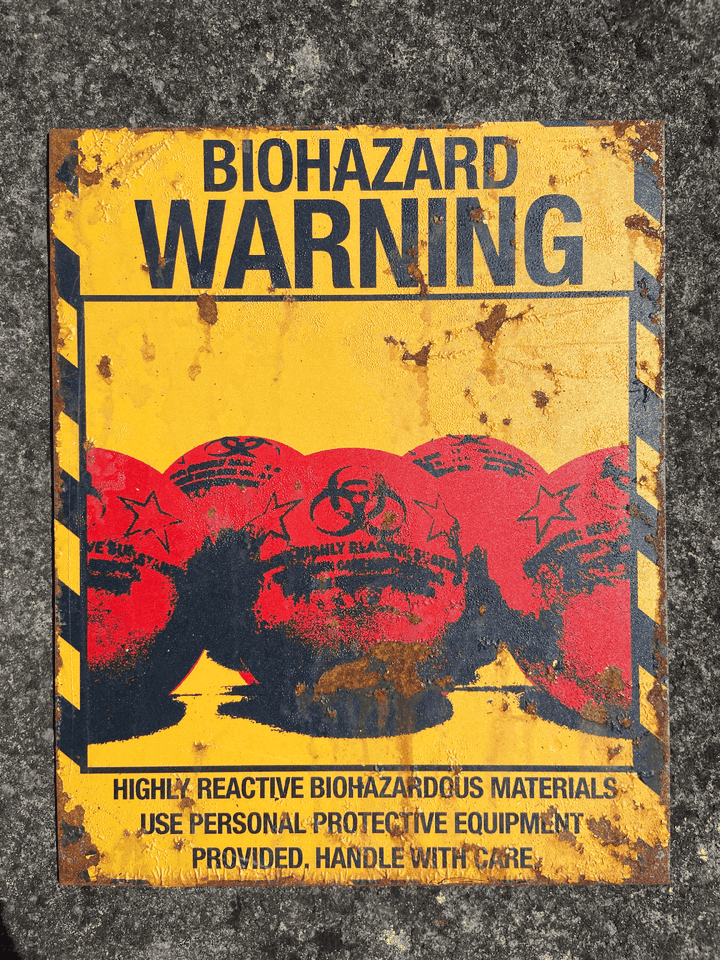 Sign that says Biohazard Warning