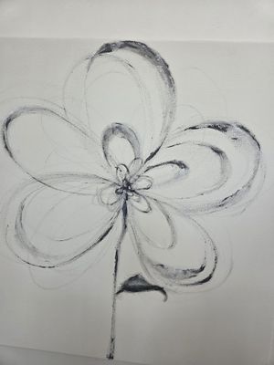 Painting of flower in black