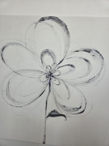 Painting of flower in black