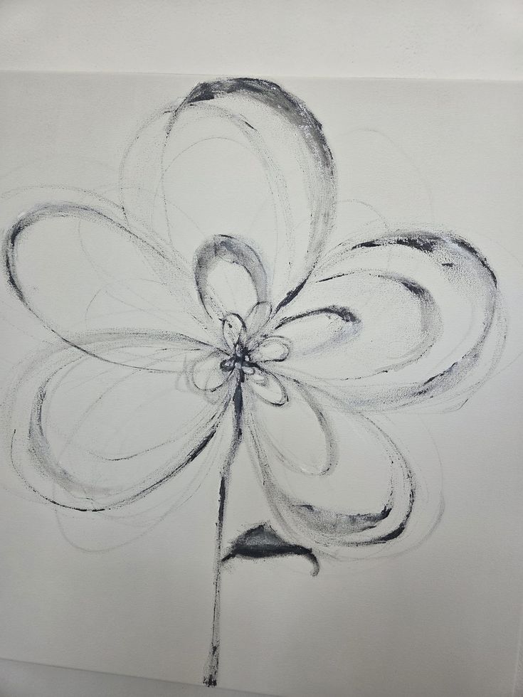 Painting of flower in black