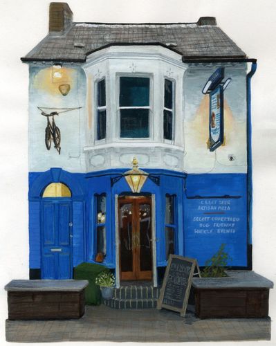 Painting of Salisbury Arms pub in Cambridge