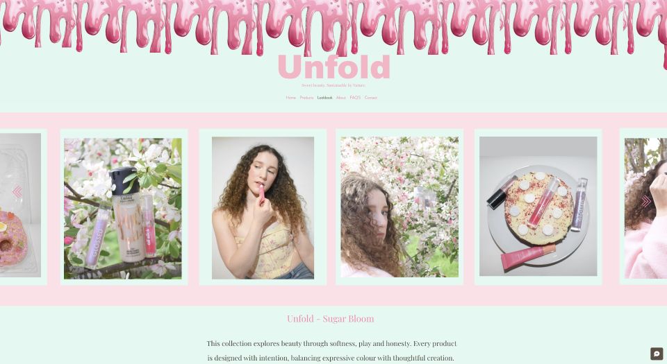 Various images of women, make-up and sweets