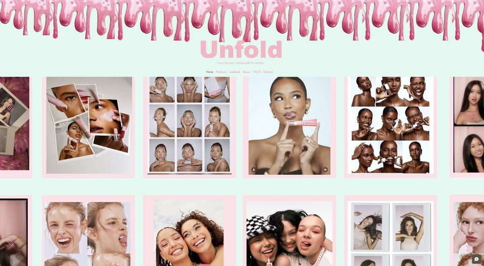 Various images of women with makeup and pulling faces