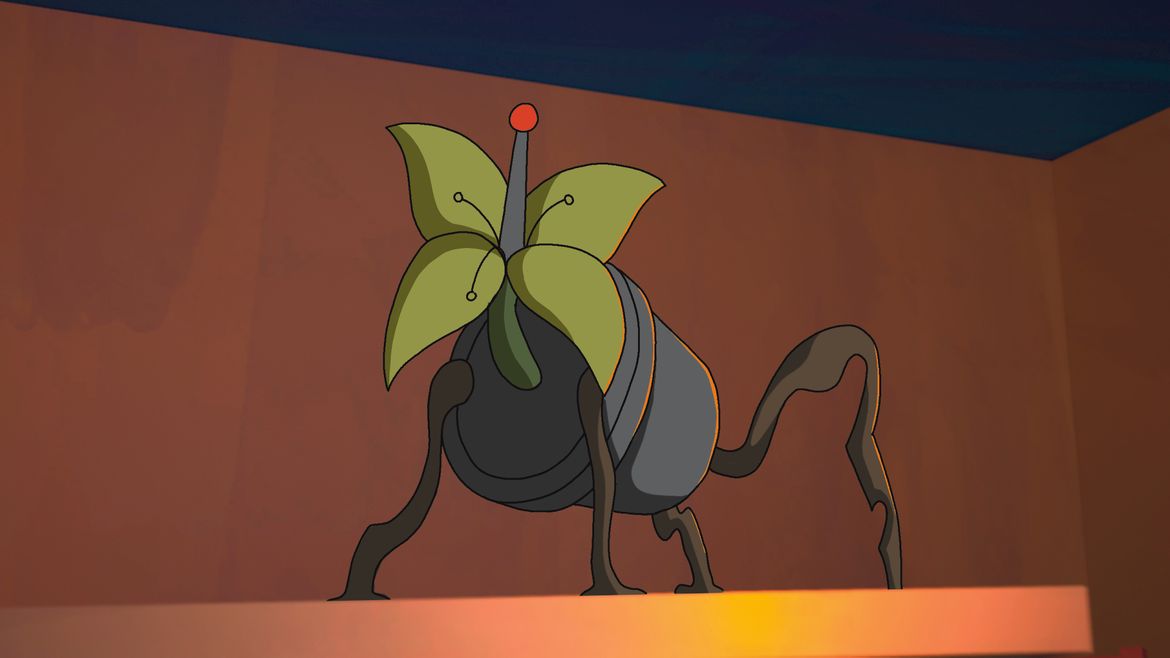 Animation still of pot plant looking like an animal