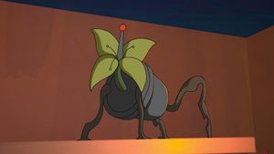 Animation still of pot plant looking like an animal