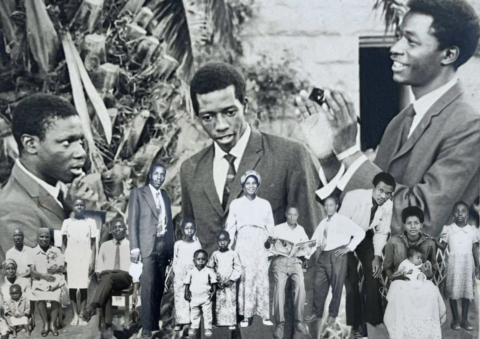 Photo montage of lots of different people from same family
