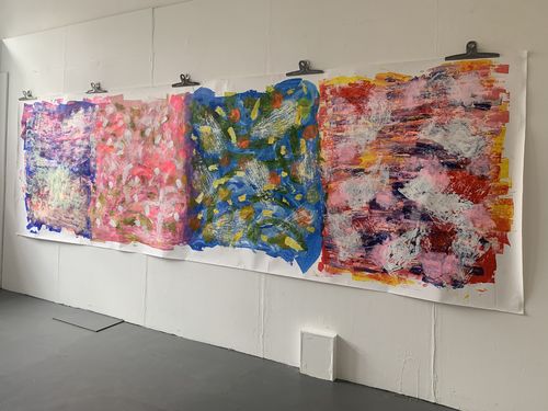 Large landsape canvas with bright designs