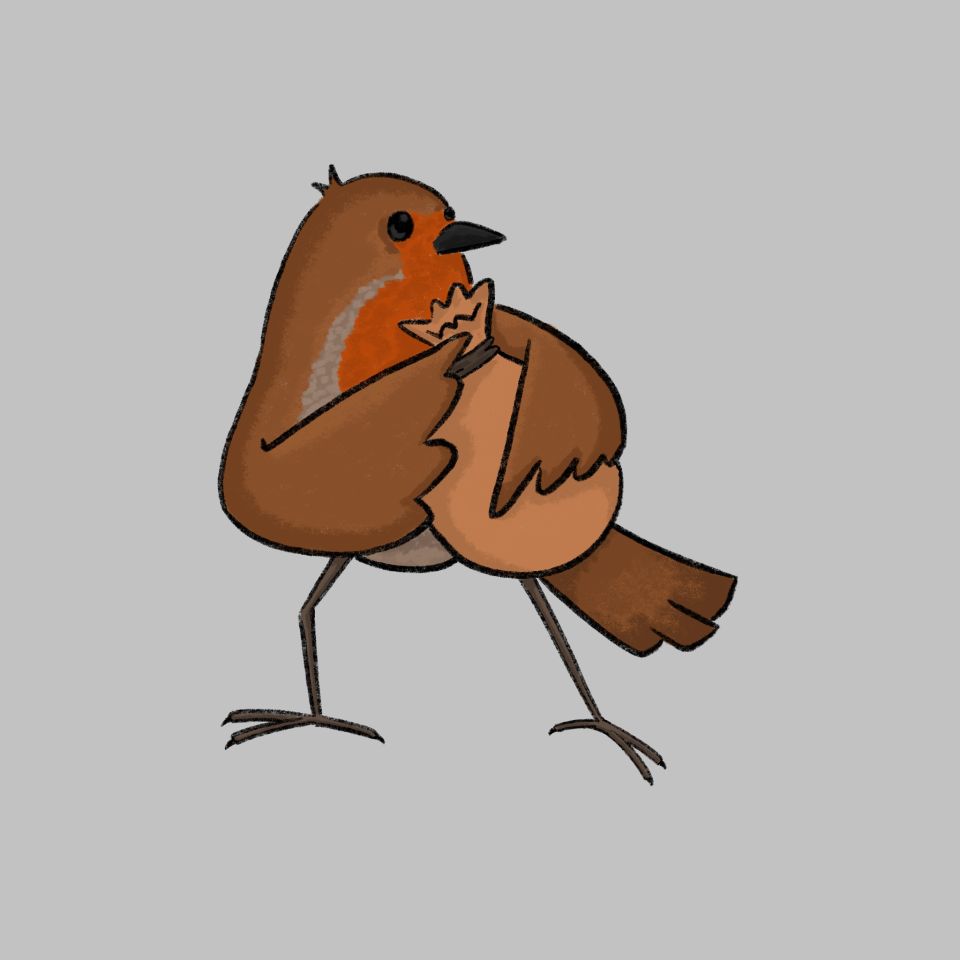 Illustration holding loot bag and looking furtive