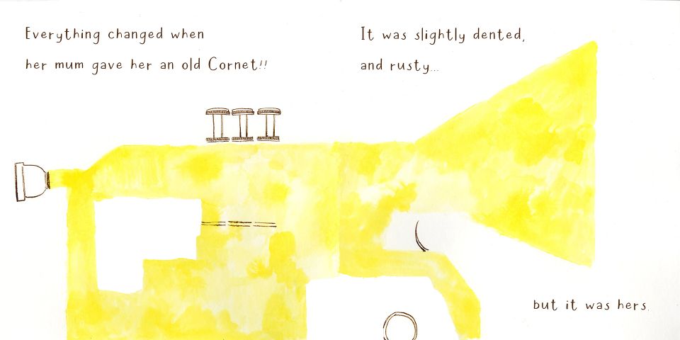 Illustration of a yellow trumpet