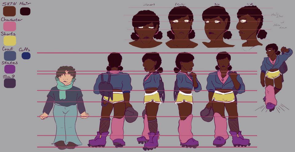 Various illustrations of characters from animation
