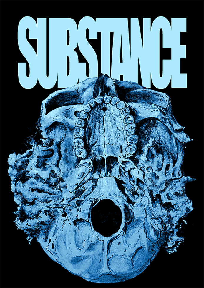 Illustration of a skull with the word Substance