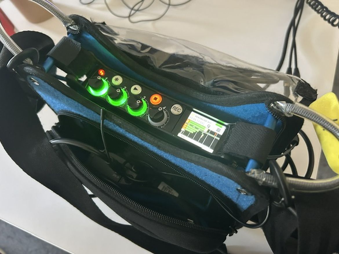 Photo of sound monitor for filming