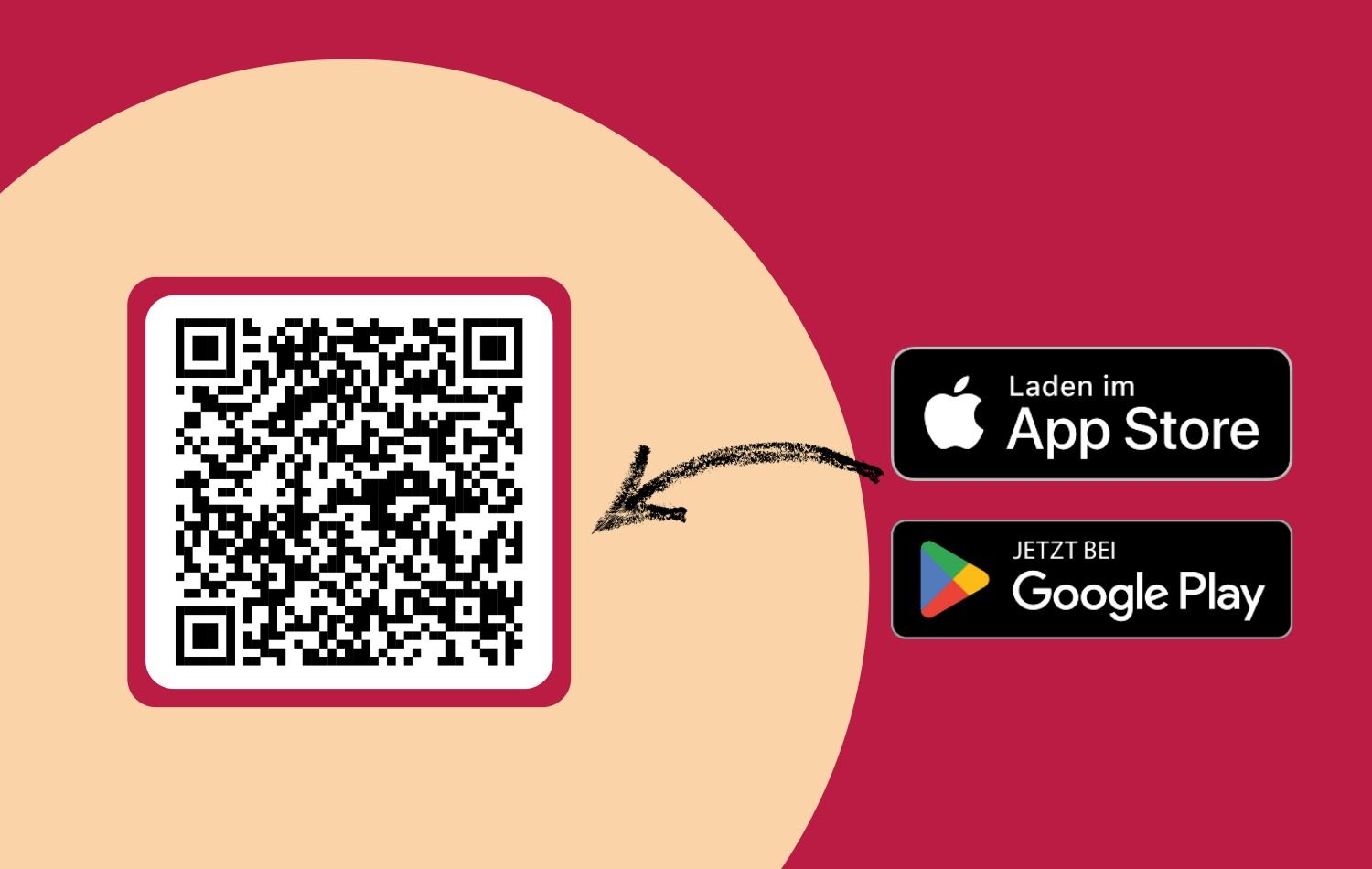 QR-Code zum Download der RENO-App im App Store und bei Google Play