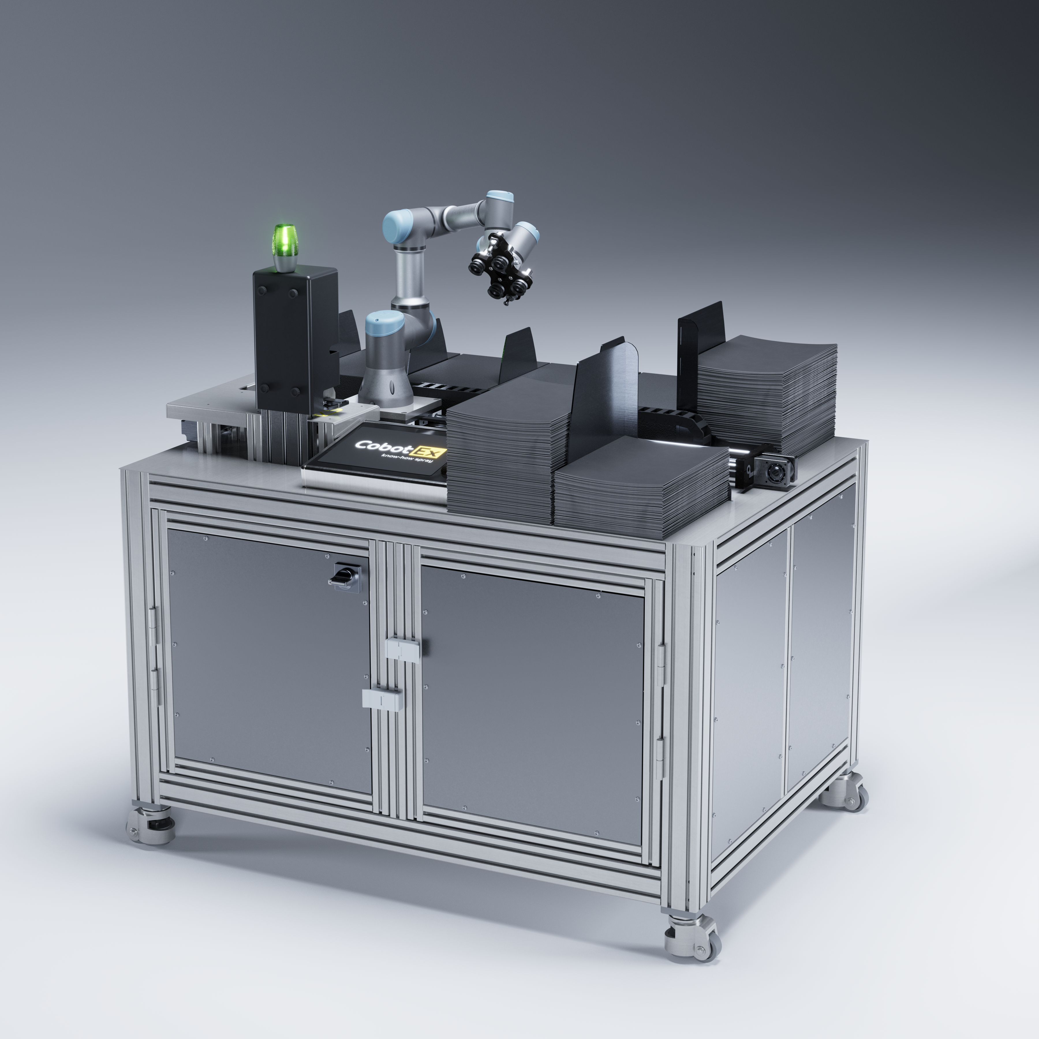 Automated rubber part testing with UR3e on a linear axis